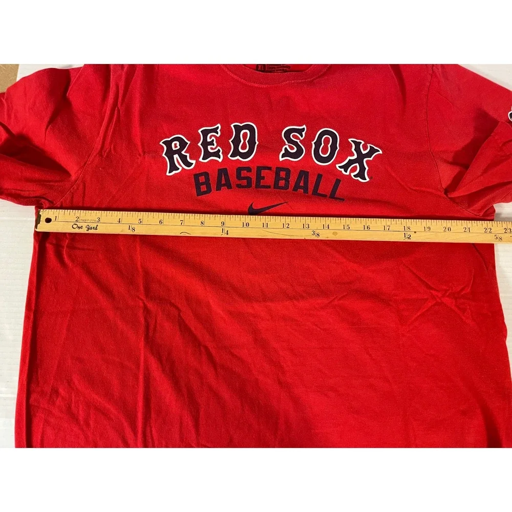 Nike T-Shirt Mens XL Red Boston Red Sox Baseball Graphic Swoosh Short Sleeve